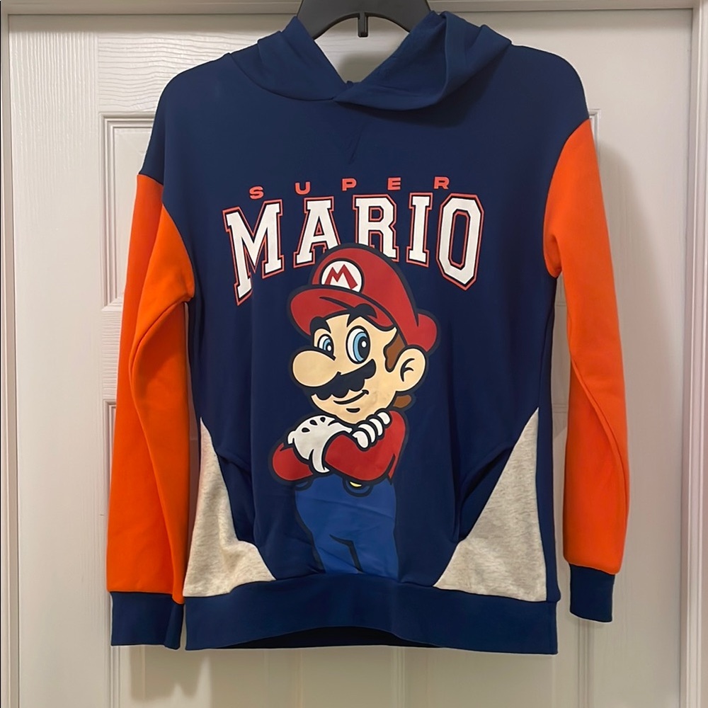Super Mario Graphic Sweatshirt in Blue and Orange
